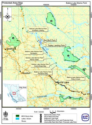 Provincial Park map for BABINE LAKE, British Columbia