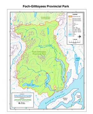 Provincial Park map for Douglas Channel, British Columbia