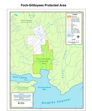 Provincial Park map for Douglas Channel, British Columbia