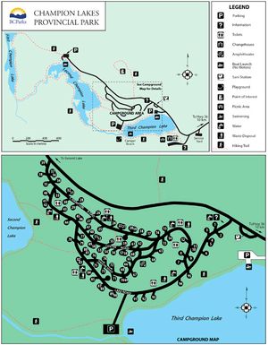 Provincial Park map for Champion Lakes, British Columbia