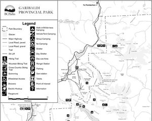 Provincial Park map for CHEAKAMUS LAKE, British Columbia