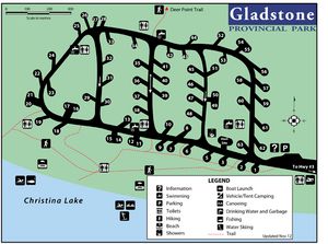 Provincial Park map for CHRISTINA LAKE, British Columbia