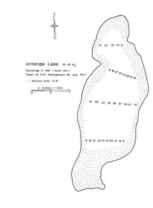 Contour map for Antelope Lake, Saskatchewan