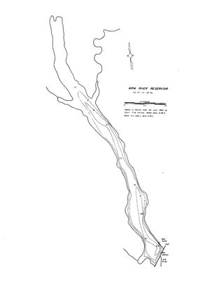 Contour map for Arm River Reservoir, Saskatchewan