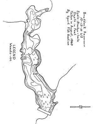 Contour map for Braddock Reservoir, Saskatchewan