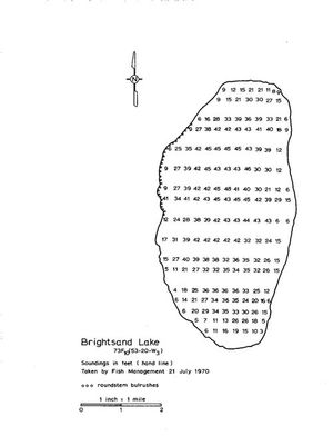 Contour map for Brightsand Lake, Saskatchewan