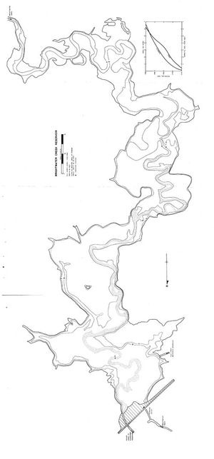 Contour map for Brightwater Reservoir, Saskatchewan