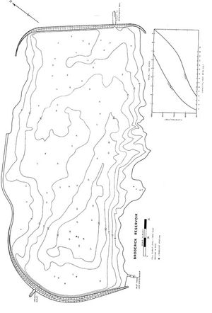 Contour map for Broderick Reservoir, Saskatchewan