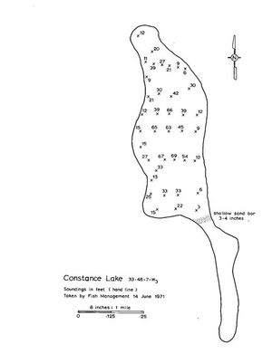 Contour map for Constance Lake, Saskatchewan