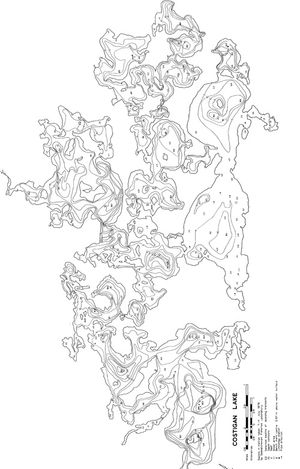 Contour map for Costigan Lake, Saskatchewan