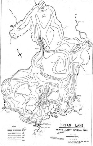 Contour map for Crean Lake, Saskatchewan