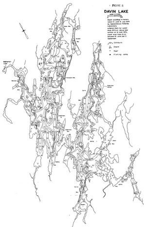 Contour map for Davin Lake, Saskatchewan