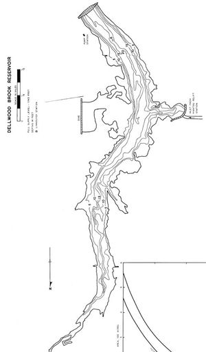 Contour map for Dellwood Reservoir, Saskatchewan