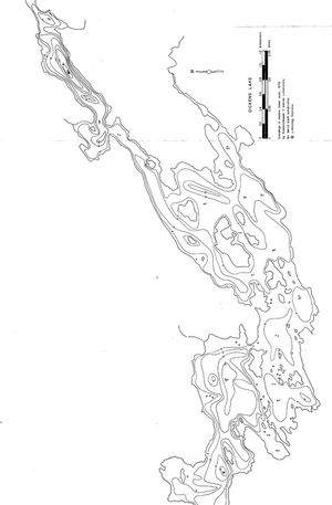Contour map for Dickens Lake, Saskatchewan