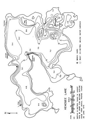 Contour map for Kenosee Lake, Saskatchewan
