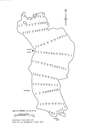 Contour map for Lac la Pêche, Saskatchewan