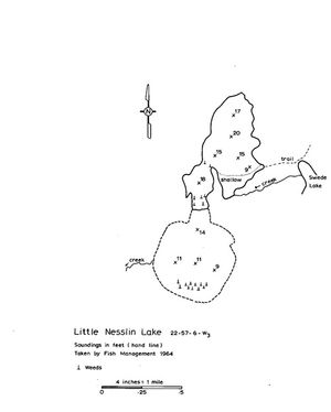 Contour map for Little Nesslin Lake, Saskatchewan