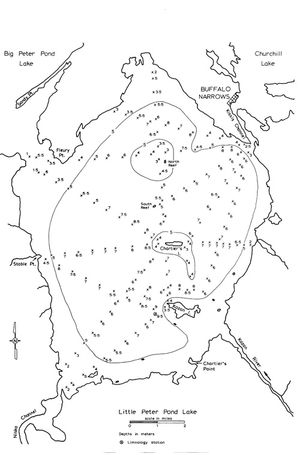Contour map for Peter Pond Lake, Saskatchewan