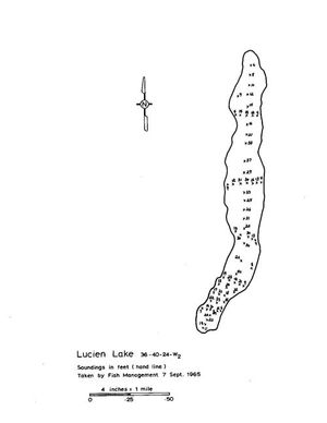 Contour map for Lucien Lake, Saskatchewan