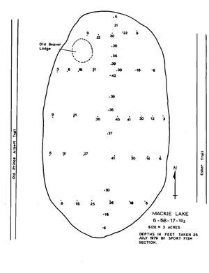 Contour map for Mackie Lake, Saskatchewan
