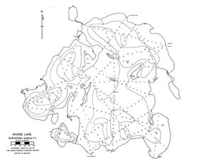 Contour map for Madge Lake, Saskatchewan