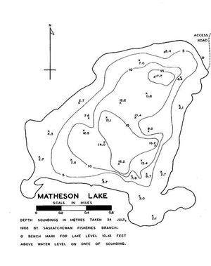 Contour map for Matheson Lake, Saskatchewan