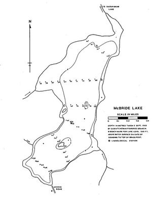 Contour map for McBride Lake, Saskatchewan
