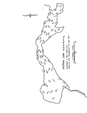 Contour map for McPhee Lake, Saskatchewan