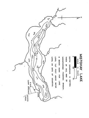 Contour map for Mistohay Lake, Saskatchewan