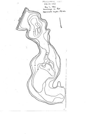 Contour map for Moosomin Reservoir, Saskatchewan