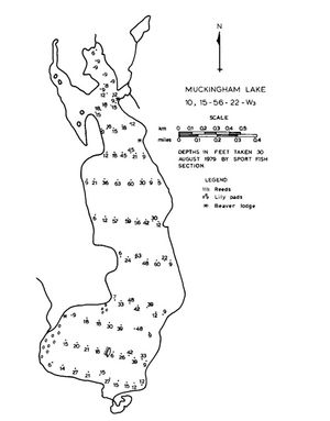 Contour map for Muckingham Lake, Saskatchewan