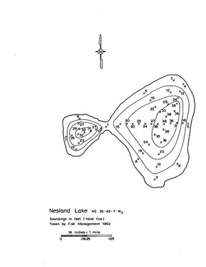 Contour map for Nesland Lake, Saskatchewan