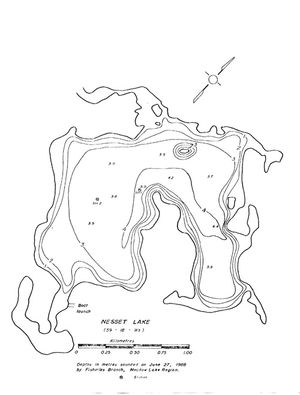 Contour map for Nesset Lake, Saskatchewan