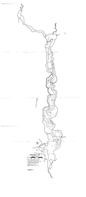 Contour map for Nipekamew Lake, Saskatchewan