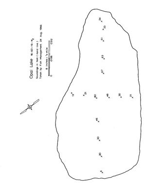 Contour map for Opal Lake, Saskatchewan