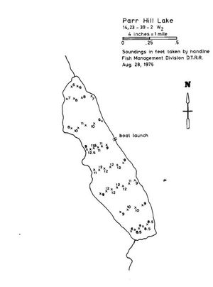 Contour map for Parr Hill Lake, Saskatchewan