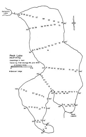 Contour map for Peck Lake, Saskatchewan