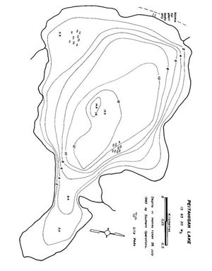 Contour map for Peitahigan Lake, Saskatchewan