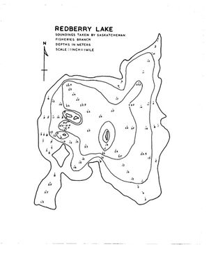 Contour map for Redberry Lake, Saskatchewan