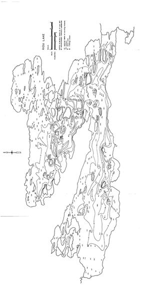 Contour map for Riou Lake, Saskatchewan