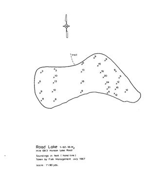 Contour map for Road Lake, Saskatchewan