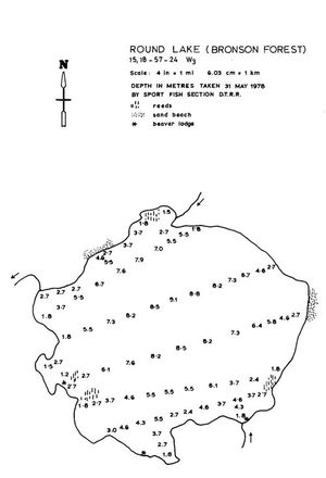 Contour map for Round Lake, Saskatchewan