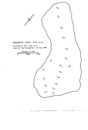 Contour map for Sapphire Lake, Saskatchewan