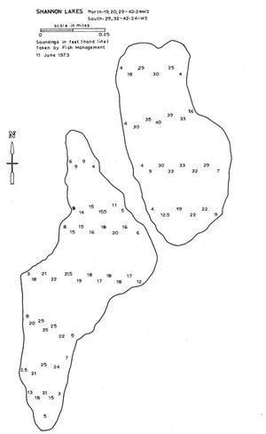 Contour map for Shannon Lake, Saskatchewan