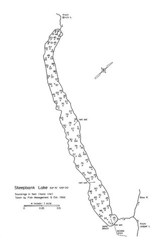 Contour map for Steepbank Lake, Saskatchewan