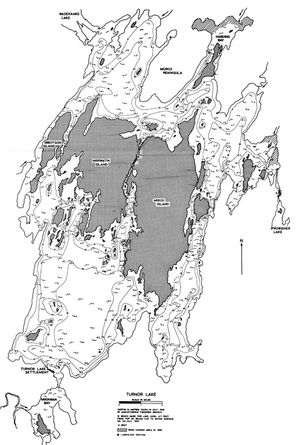 Contour map for Frobisher Lake, Saskatchewan
