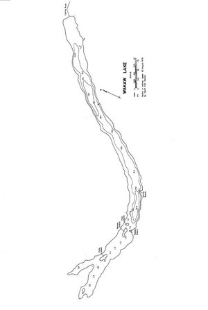 Contour map for Wakaw Lake, Saskatchewan