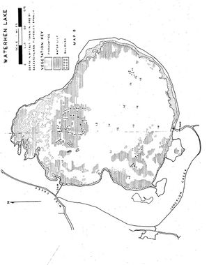 Contour map for Waterhen Lake, Saskatchewan