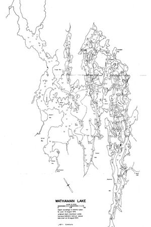 Contour map for Wathaman River, Saskatchewan