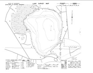 Contour map for Shawano Lake, Wisconsin